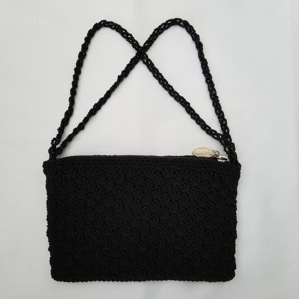 Old Navy woven black little purse, braided handles